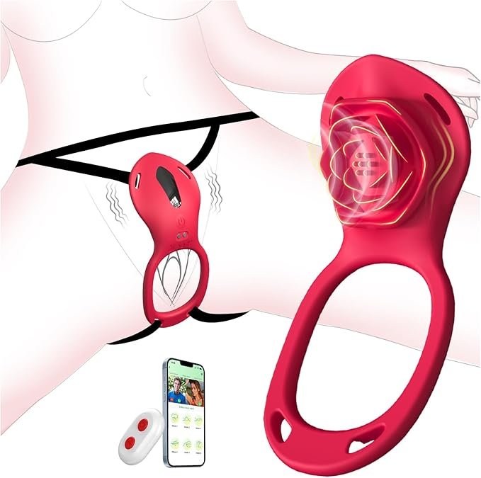 App-Controlled Hands-Free Clitoral Rose Vibrator for Women and Couples
