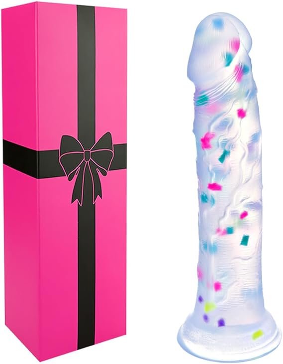 6 Inch Silicone Realistic Confetti Thin Dildo for Beginners