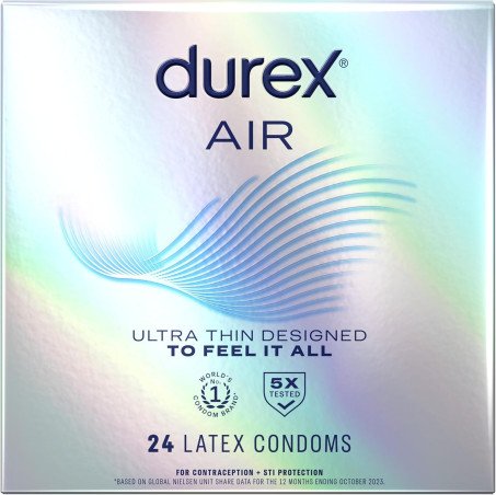 Durex Air Condam Extra Thin Transparent Natural Rubber 