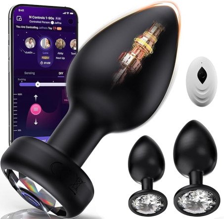 Triple Frequency Prostate Massager Remote Control Vibrating Butt Plug Set