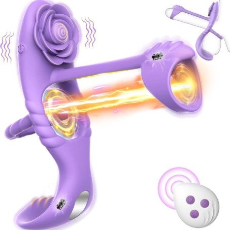  4 in 1 Vibrating Cock Ring with Clitoral Stimulator