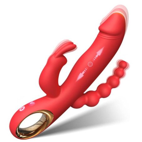 Red Thrusting Vibrator with 10 Modes