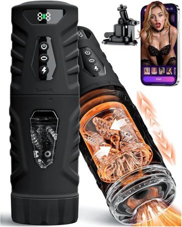 App-Controlled Automatic Male Stroker with Suction, Rotation & Water Massage