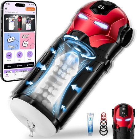 Kumarva APP-Controlled Male Stroker with 5 Swing Rotation & 5 Vibration Modes