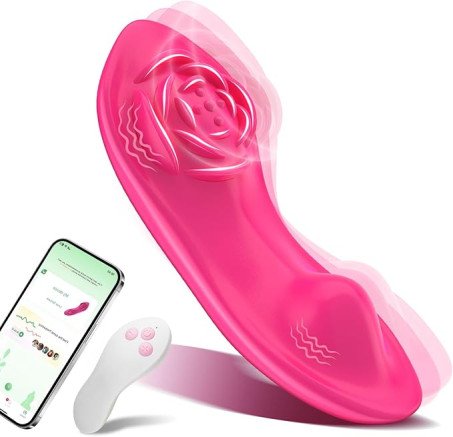Wearable Rose Clitoral Panty Vibrator App Control Remote Stimulator
