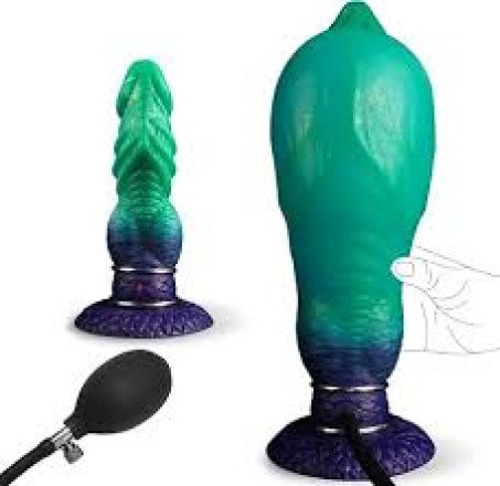 Inflatable Fantasy Silicone Dildo with Suction Cup
