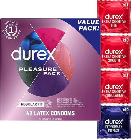 Durex Pleasure Pack Assorted Thin Condoms