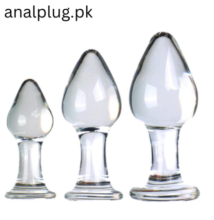 3Pcs Crystal Glass Anal Butt Plug Set Small Medium and Big Glass