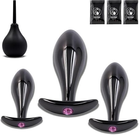 Metal Anal Plugs 4PCS with Luxury