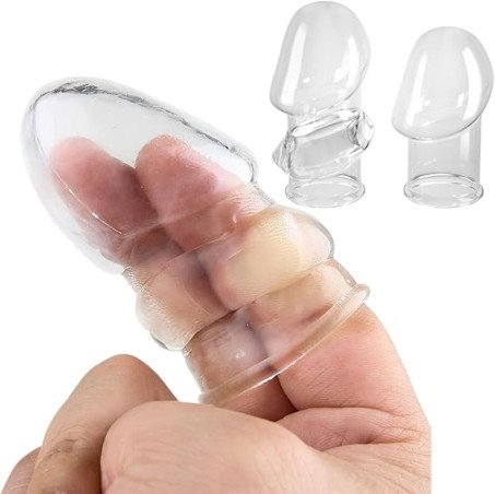 2 Pcs Reusable Penis Extender Sleeve Enlarge