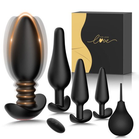 Linsecn Anal Butt Plug Set Sex Toys 5PCS Vibrating Butt Plug