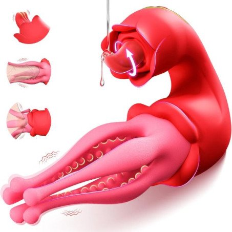  3 in 1 Rose Thrusting Vibrator and Stimulator